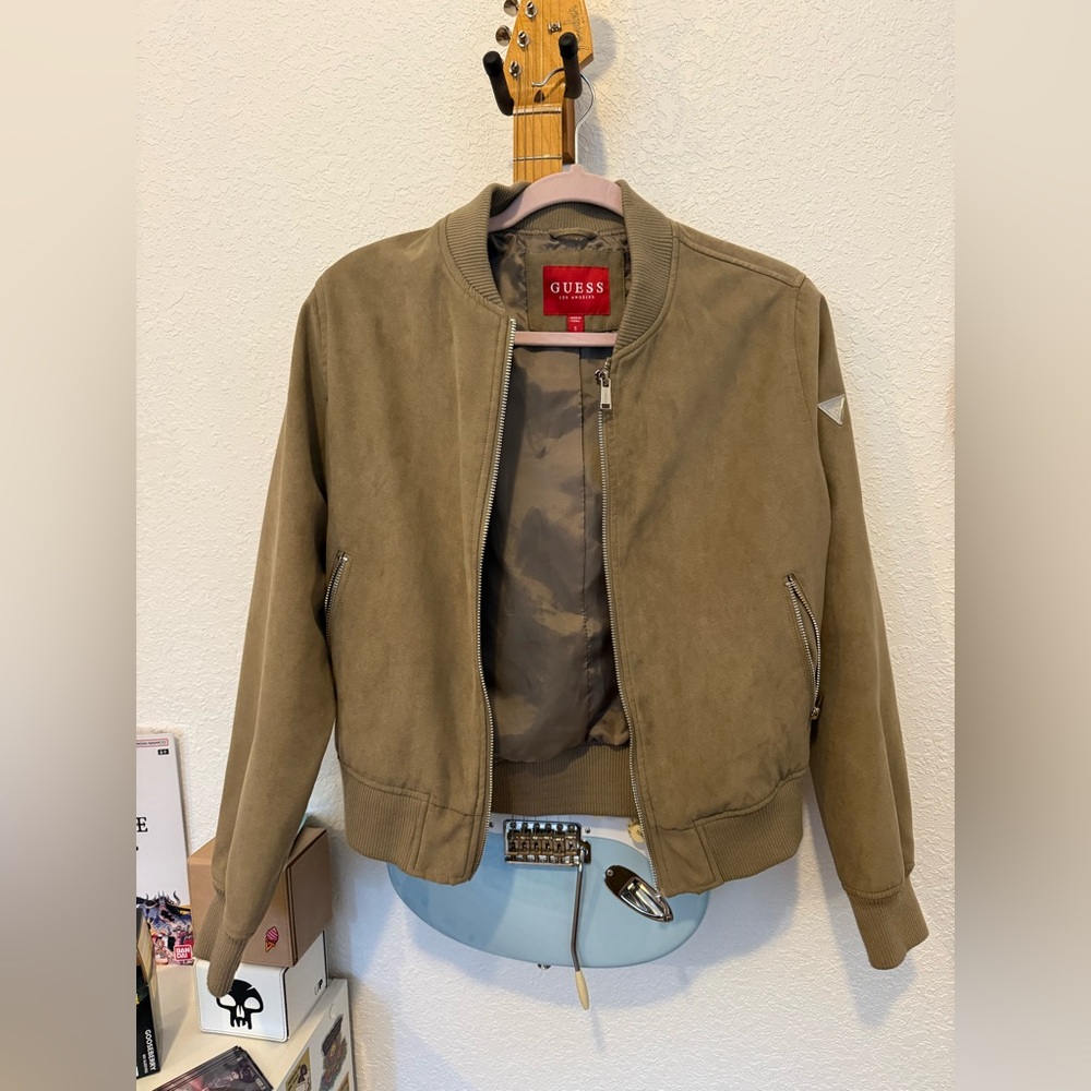 Guess Beige Faux Suede Jacket